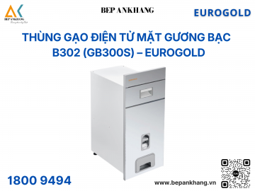Thùng gạo mặt gương nút nhấn màu bạc B302 (GB300S) – Eurogold